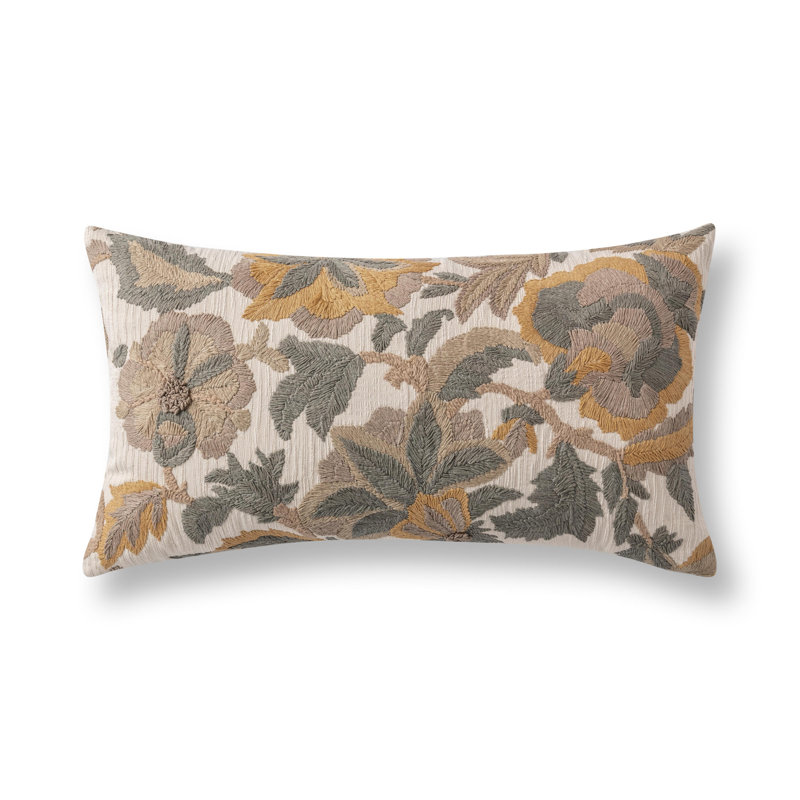 Jana Cotton Embroidered Throw Pillow