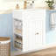 Meuble-lavabo de 20 po avec lavabo en céramique, tiroirs et tablette latérale-1040074441