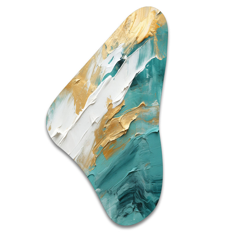 Caryl - Art mural asymétrique moderne en métal style Boomerang, H 31 po x l 17 po