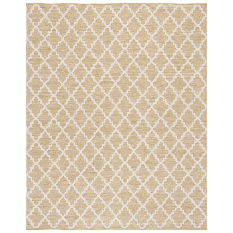 Lockbourne Hand Woven Cotton Geometric Rug, Rectangle 8' x 10'