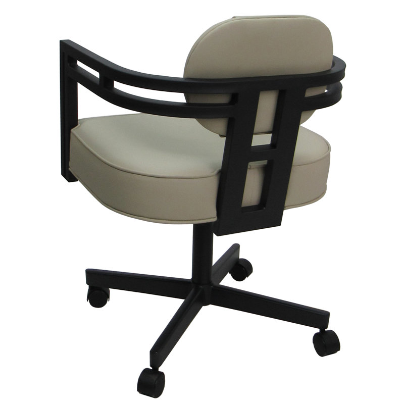 Chaise pivotante en métal, Noir, Beige