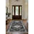 Rayhan Collection Digital Print Cotton-Polyester Black Gray Moroccan Rug-2121904491