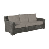 Rustic 81.25" Wide Outdoor Wicker Patio Sofa with Cushions