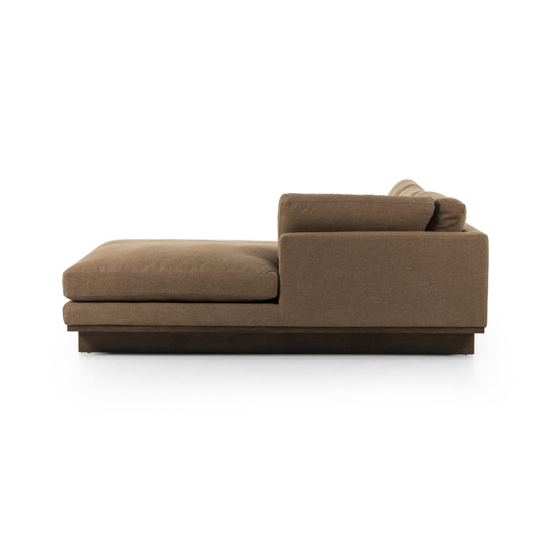 Menades Upholstered L-Shaped Sectional, Right Hand Facing, 32" H x 133" W x 86" D, Antwerp Cafe Linen Blend