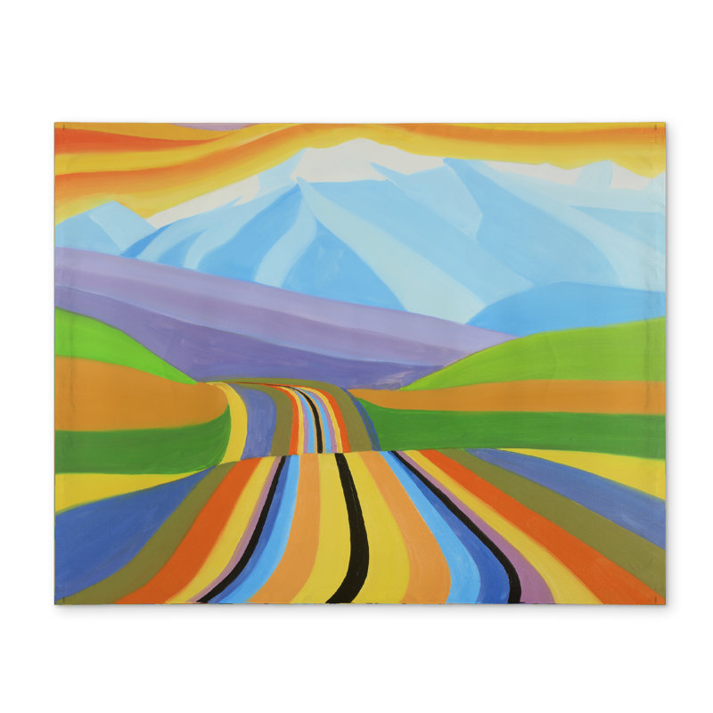 Napperon Mountain Road multicolore en polyester bleu - Décoration intérieure