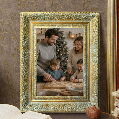 Antique Gold 1PC Polished Picture Frame for 5" x 7" Photos and Wedding Gifts