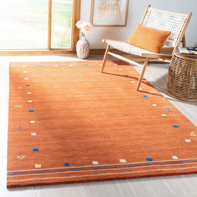 Tapis rouille en laine Danette