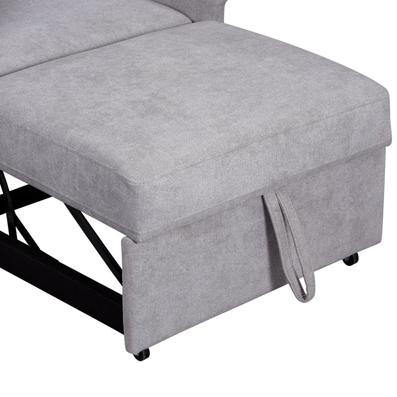 Fauteuil convertible en chenille Eloria, Gris