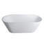 Baignoire autoportante à surface solide de 65 pouces avec design contemporain de luxe, finition mate pour petite salle de bain ovale, salle de bain minimaliste, salle de bain moyenne