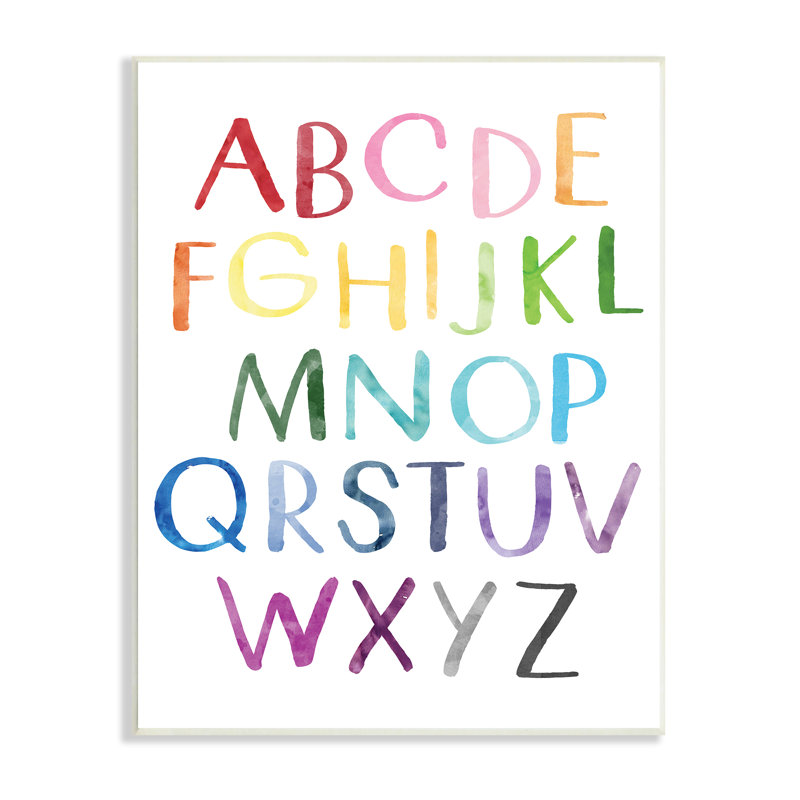 Rainbow Letters of English Alphabet, H 19 po x l 13 po, Plaque murale