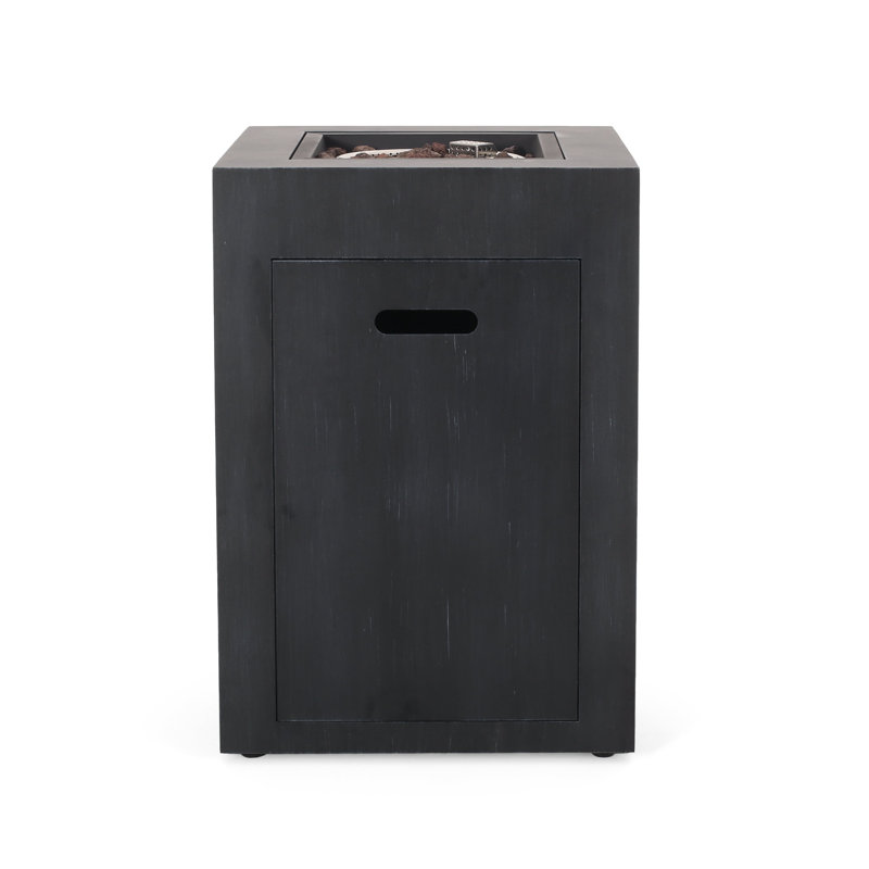 Colonne de feu au propane en fer noir brossé 19,5 po, 30 000 BTU, réservoir intérieur