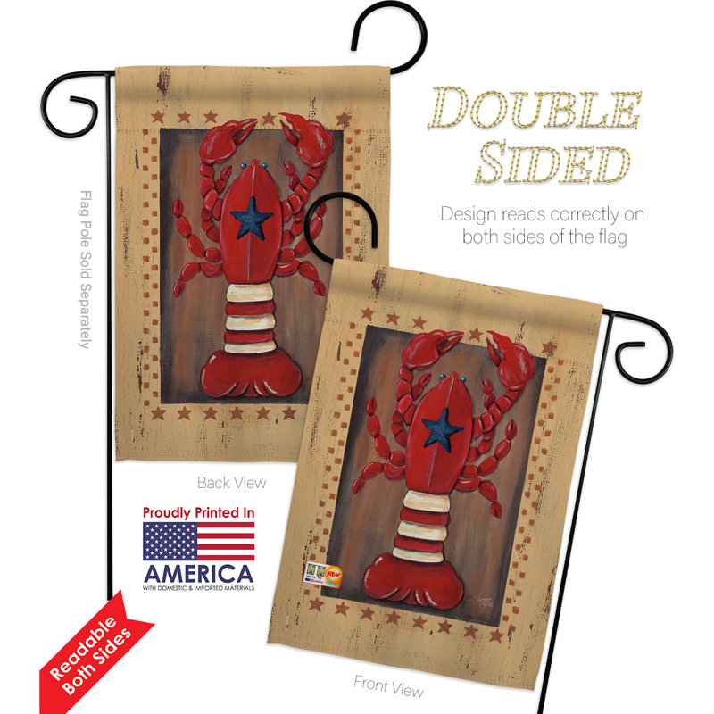 Ensemble de drapeaux de jardin 2 faces h 18,5 po x l 13 po patriotique lobster