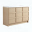 Meuble-lavabo autoportant de 48 pouces avec lavabo en résine et 3 portes d'armoire à fermeture en douceur-382692766