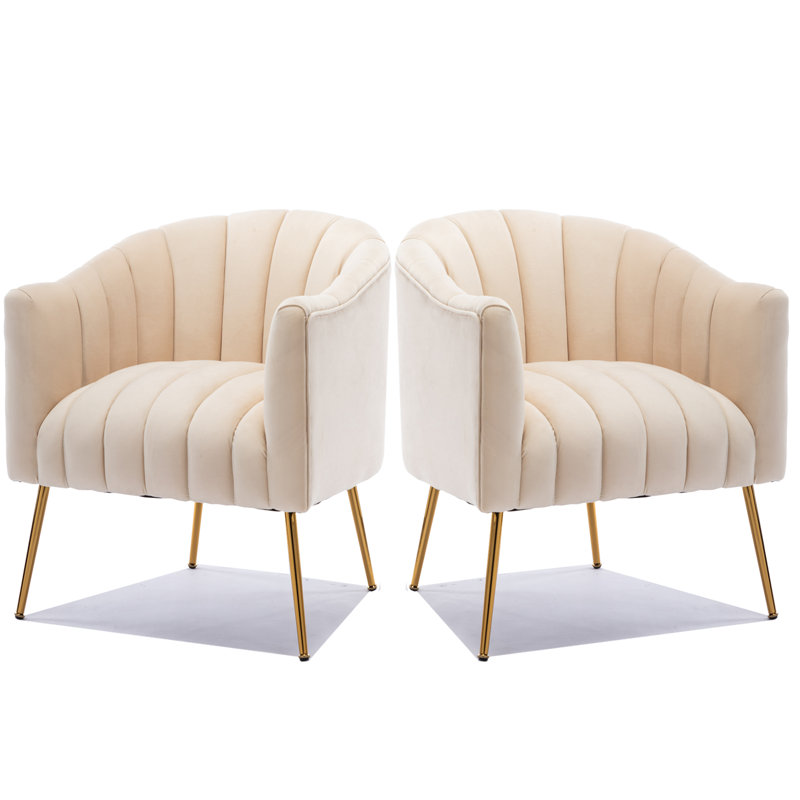 Velours capitonné large de 28 po Murrow, Velours beige, 2