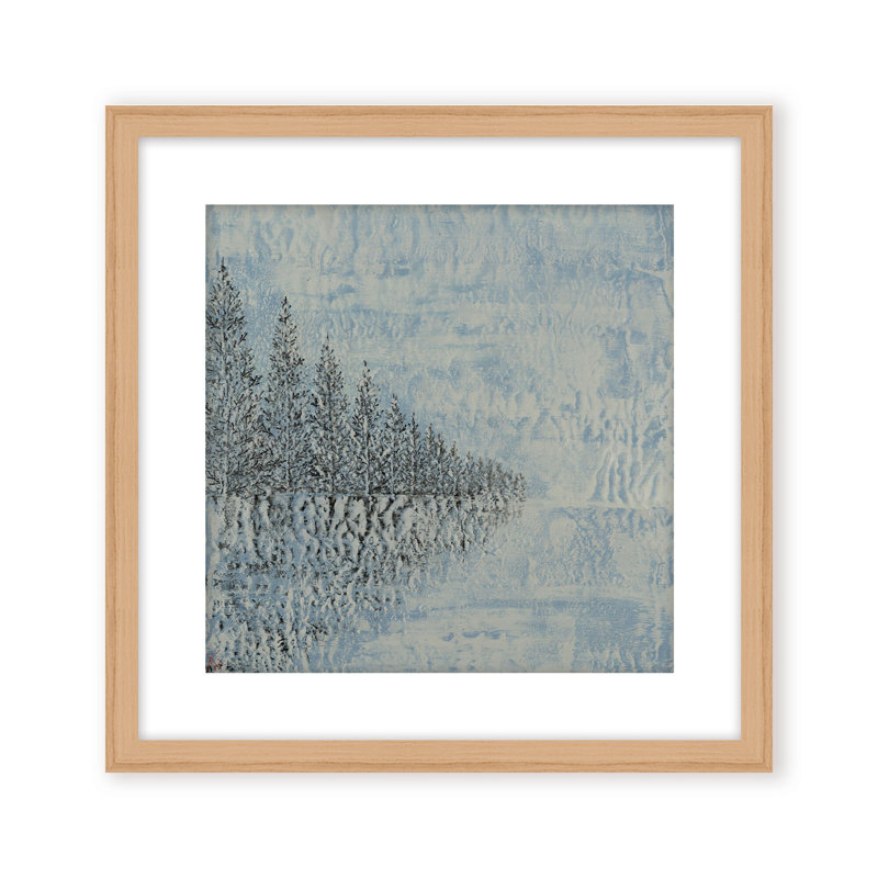 Nature Inspired "Frozen Serenity" Canvas Wall Art By , 30" H x 30" W, Framed Print, Black