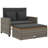Ebern Designs Patio Sofa With Cushions 2-Seater Poly Rattan&Acacia Wood-666200315-666200313
