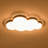 21.9" 1 - Light Wood Grain Dimmable Cloud Led Semi Flush Mount