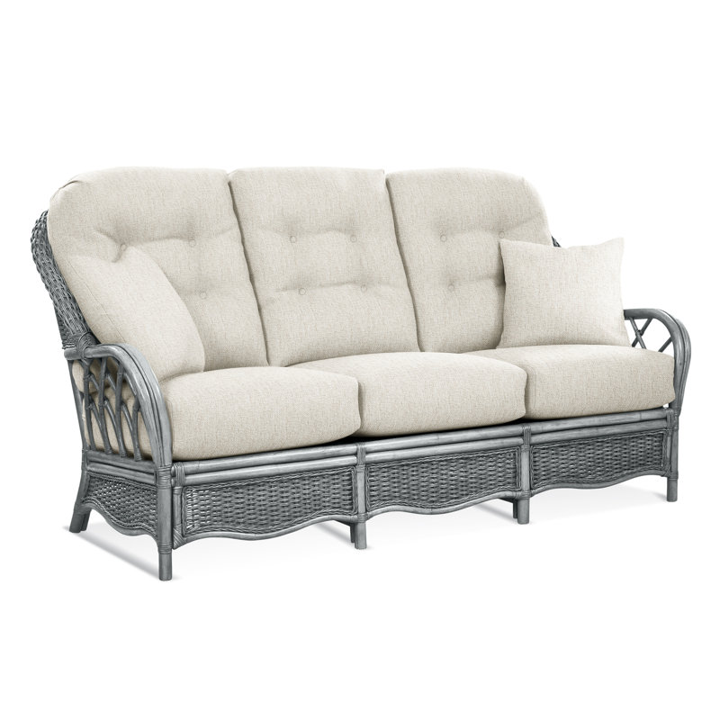 Everglade Upholstered 76'' Sofa, Snow Crypton Performance; 0884-91, Willow