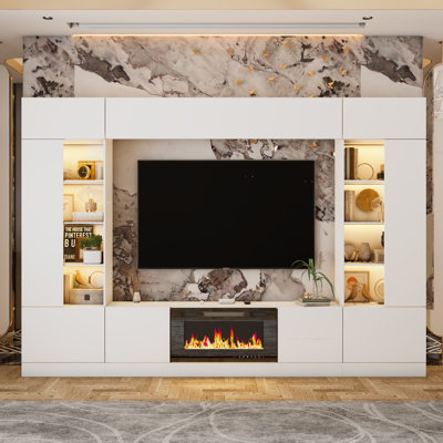Druminagh Entertainment Centre for TVs up to 65" with Electric Fireplace Included