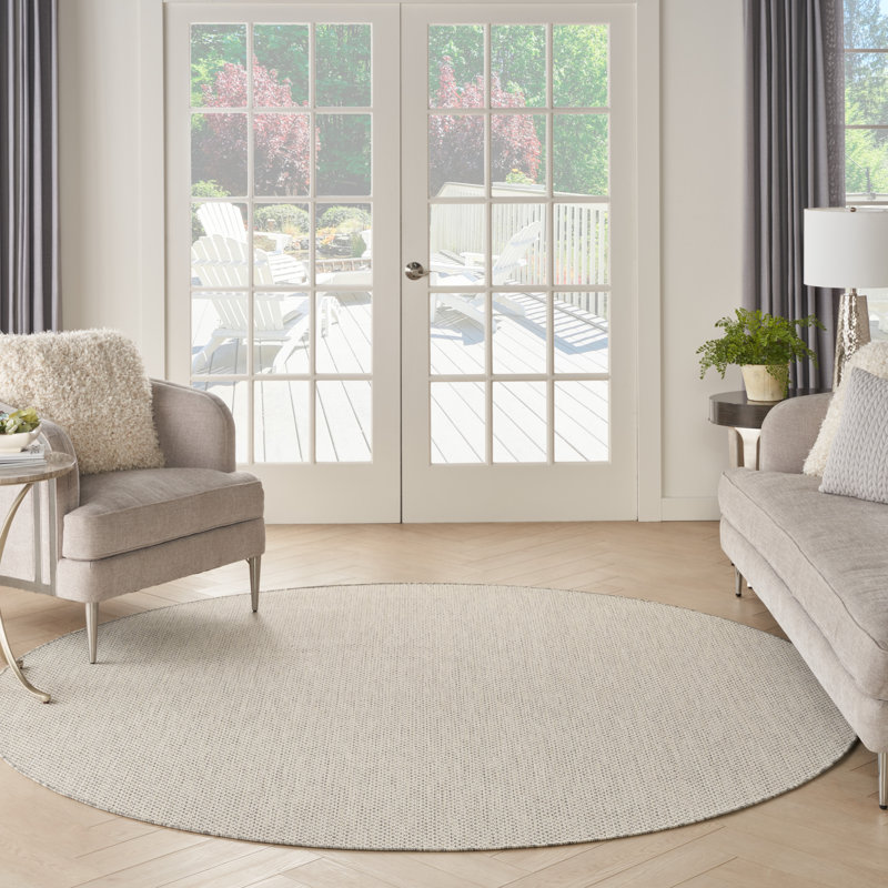 Anastasia Geometric Indoor / Outdoor Rug, Round 6'