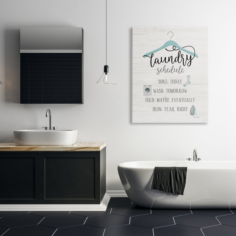 Blanchisserie, calendrier de cintres bleu, H 48 po x l 36 po, Toile tendue