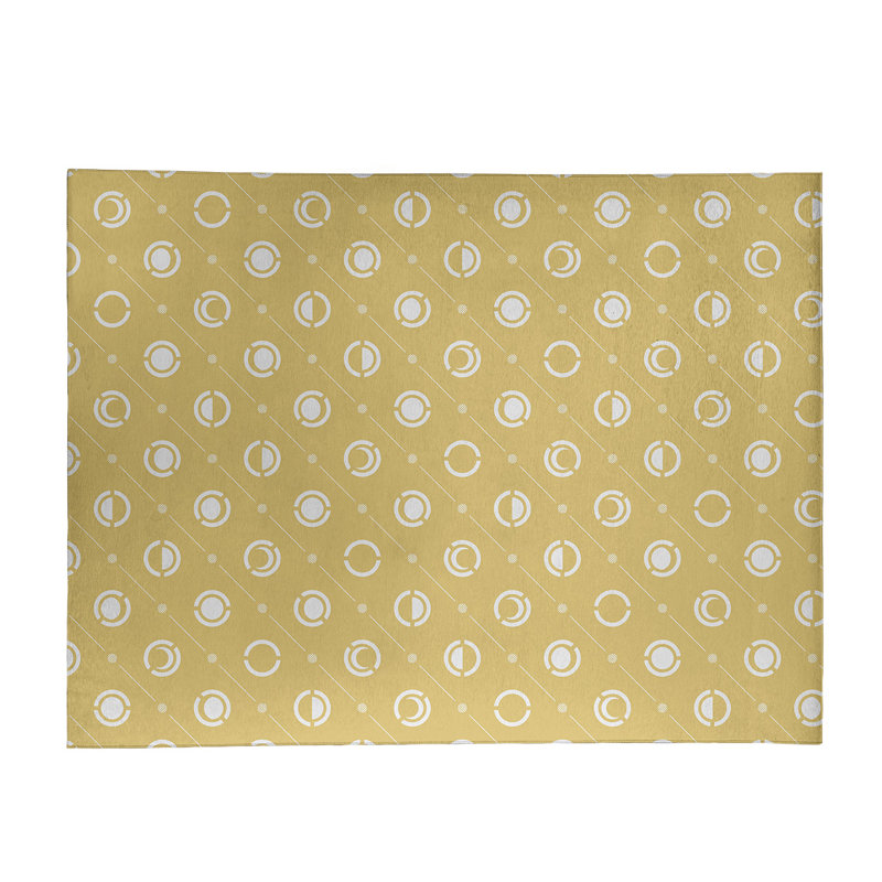 Tapis jaune/blanc lune phases, Rectangle 5 pi x 7 pi