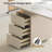 63" Modern Executive Desk with Power Outlets & Wireless Charging, Cream Sintered Stone Computer Table with 3 Drawers-60409211