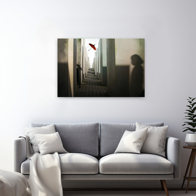 Affiche murale représentant un parapluie commémoratif de Berlin, une architecture géométrique minimaliste et moderne, un paysage.