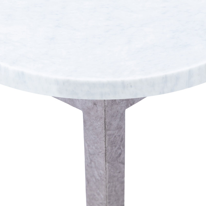 Lilian Marble 5 Legs End Table, Royal Silver