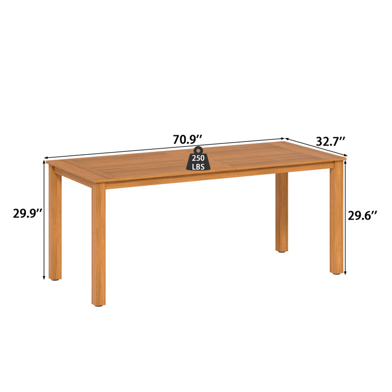 71" Full-Size Outdoor Dining Table
