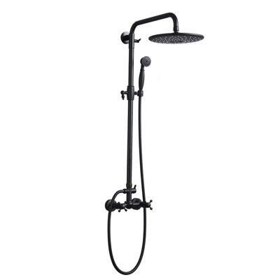 Handshower  Shower Head With Handheld Shower System With 8" Rain Shower Headrain Shower System Dual Shower Combo  Matte Black