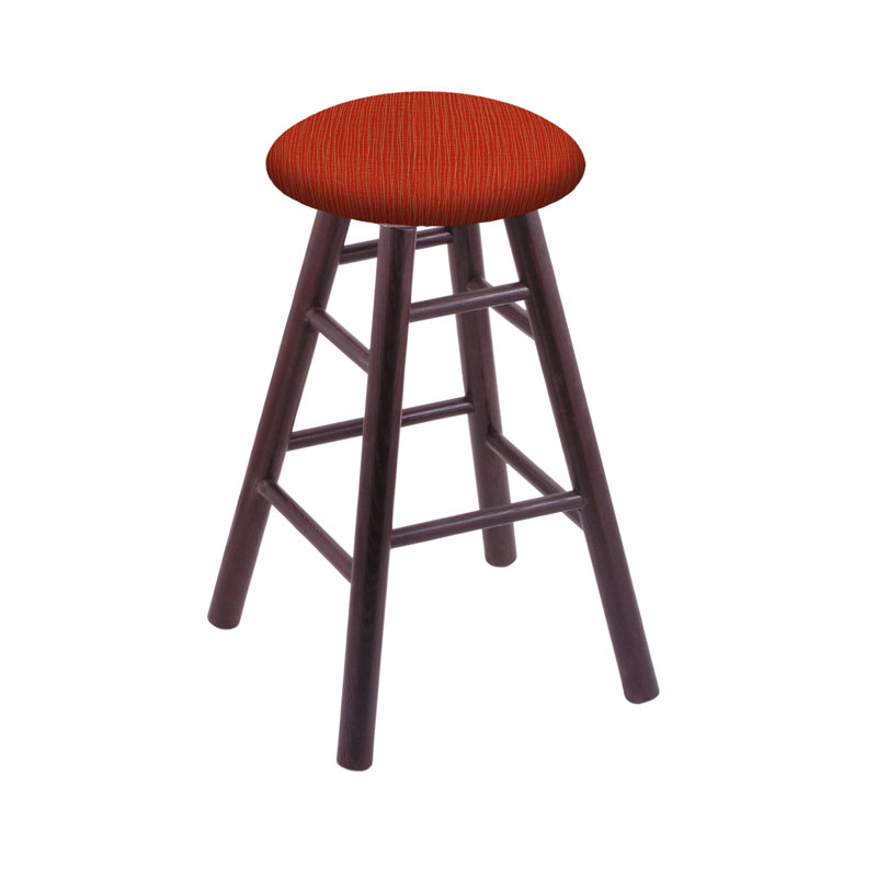 Swivel 24" Bar Stool, Dark Cherry Oak, Graph Poppy, Counter Stool (24" Seat Height)