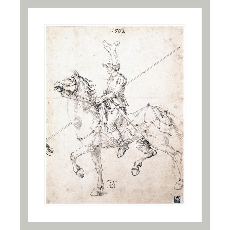 «Lancé à cheval» par Albrecht Dürer, impression giclée sur cadre, H 28,43 po x l 23,5 po