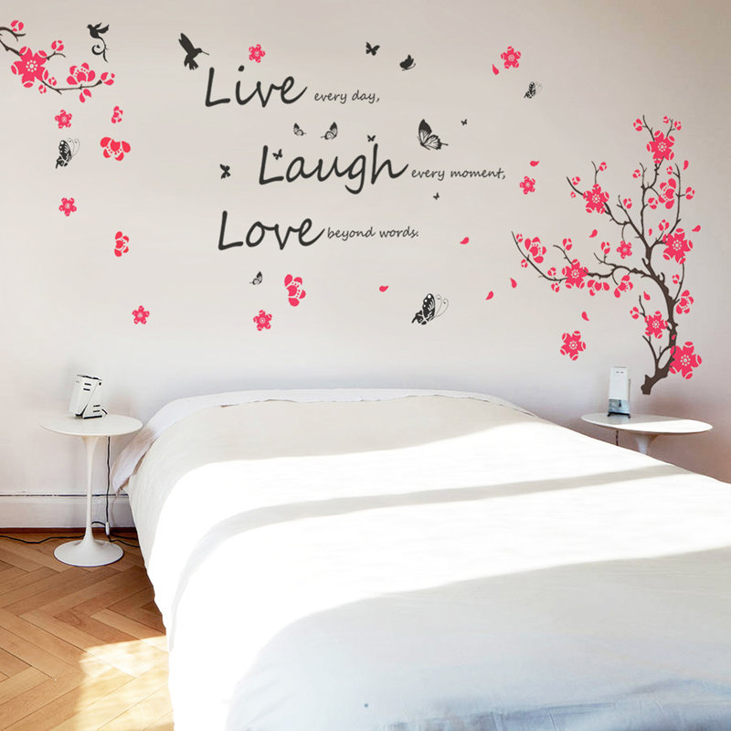 Blossom Vivid Live Laugh Quote Wall Sticker