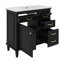 Ensemble de meuble-lavabo 36 po avec lavabo en céramique, tiroirs basculants, armoire de rangement avec tablette de porte-1182693466