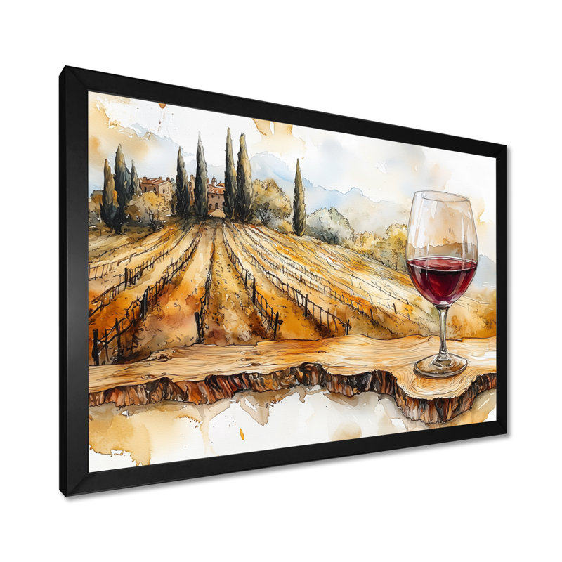Whitnash - art mural Vineyard pour le salon, Reproduction encadrée d'une seule photo, Noir, H 24 po x l 32 po