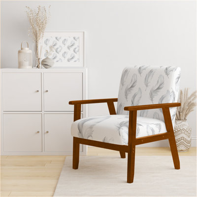 Chaise d'appoint French Country - Fauteuil à rayures en plumes