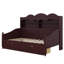 Lit de jour simple avec tiroirs de rangement et étagère de tête de lit, structure de lit de jour rétro en bois-754638213