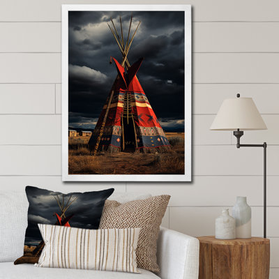 Tipi de voyage rouge des tribus - reproduction sur toile