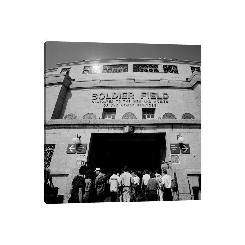 Spectators Entering a Football Stadium, Soldier Field, Lake Shore Drive, Chicago, Illinois, USA 1 Piece Wrapped Canvas Wall Art