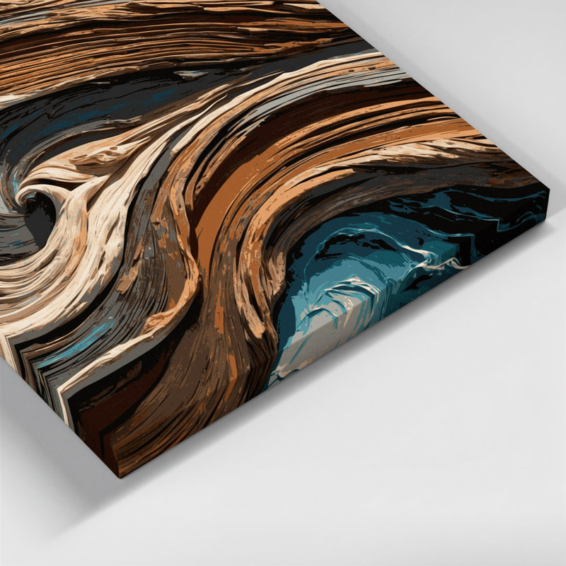 Art mural sur toile Coastal Driftwood Grain Elite Brown, H 11 po x l 14 po
