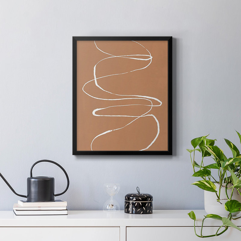 «Terracotta Drift I», toile encadrée de qualité supérieure - prête à être accrochée, Noir, H 24 po x l 20 po