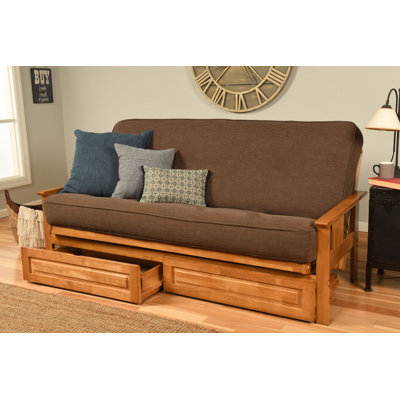 Stratford Full 79" Futon Frame and Mattress with Drawer Set by The Twillery Co.