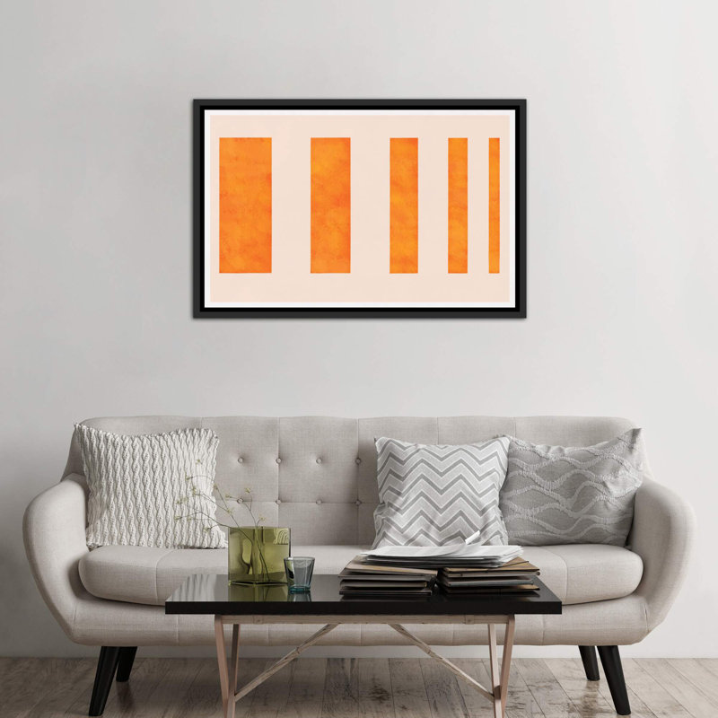 " Orange Levies ", Black Framed Canvas, 26" H x 40" W x 1.5" D