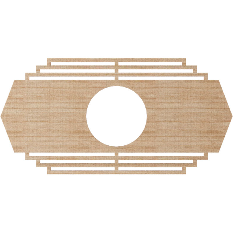 Chrysler Ceiling Medallion, 18" H x 36" W x 0.25" D, Alder