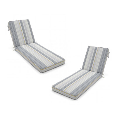 Coussin de chaise longue d'extérieur imperméable, résistant aux intempéries, remplacement de mobilier de patio, 74 x 23 x 3, ensemble de 2
