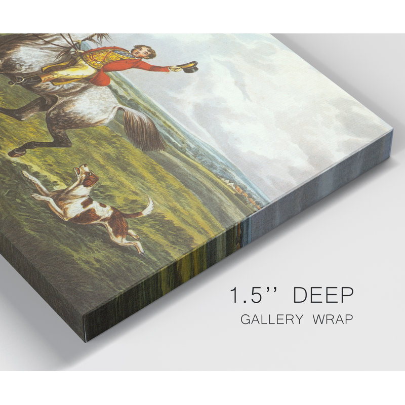 Reproduction d’art sur toile « the English Hunt VI », H 36 po x l 24 po x P 1 po