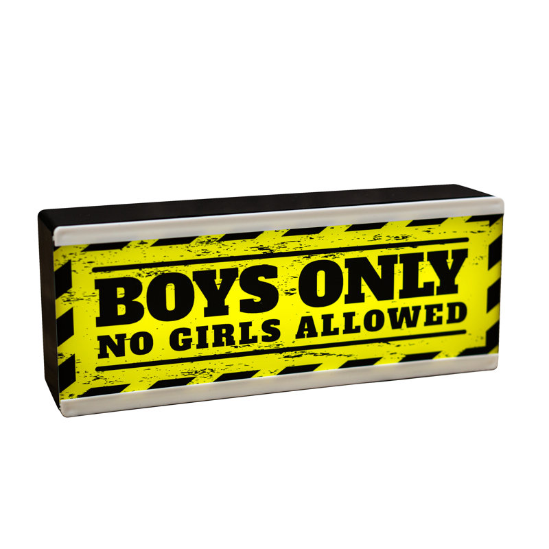 Light Up Room Sign Boys Only Wall Décor