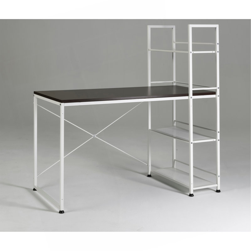 Reversible Smart Workstation Wooden Desk White/Brown
