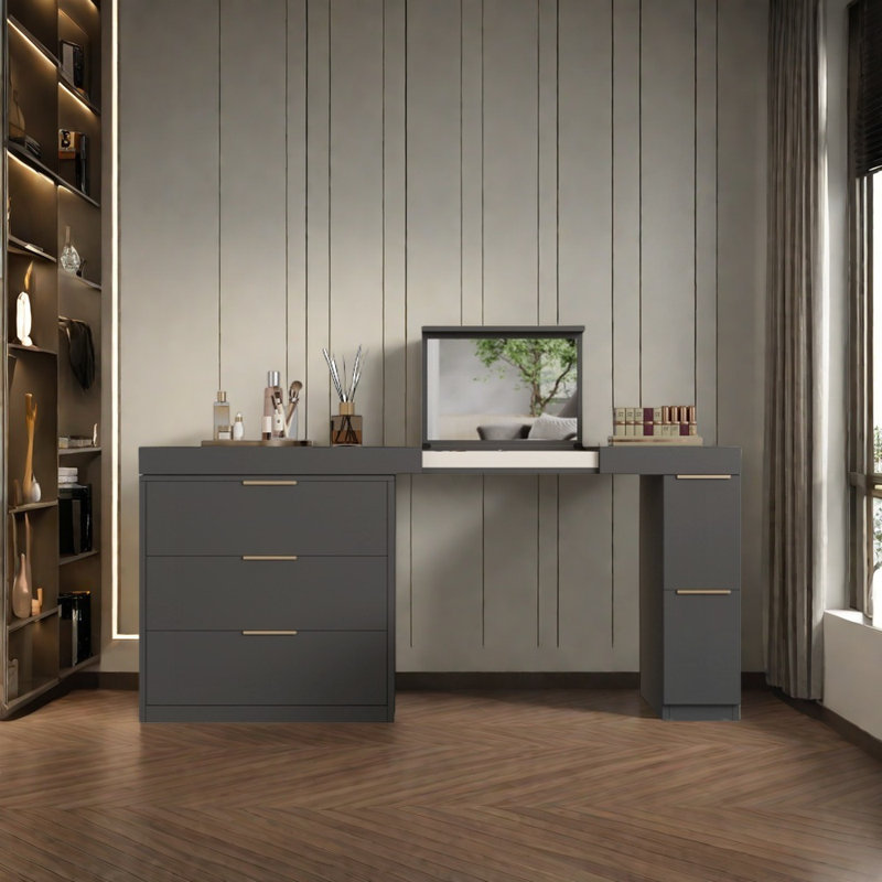 Commode de chambre à usages multiples, Gris